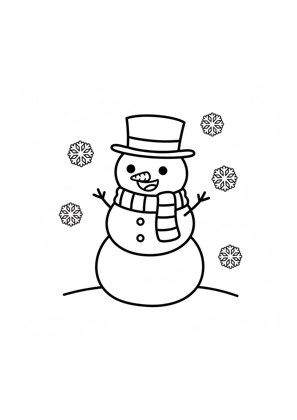 Coloriage bonhomme de neige chapeau