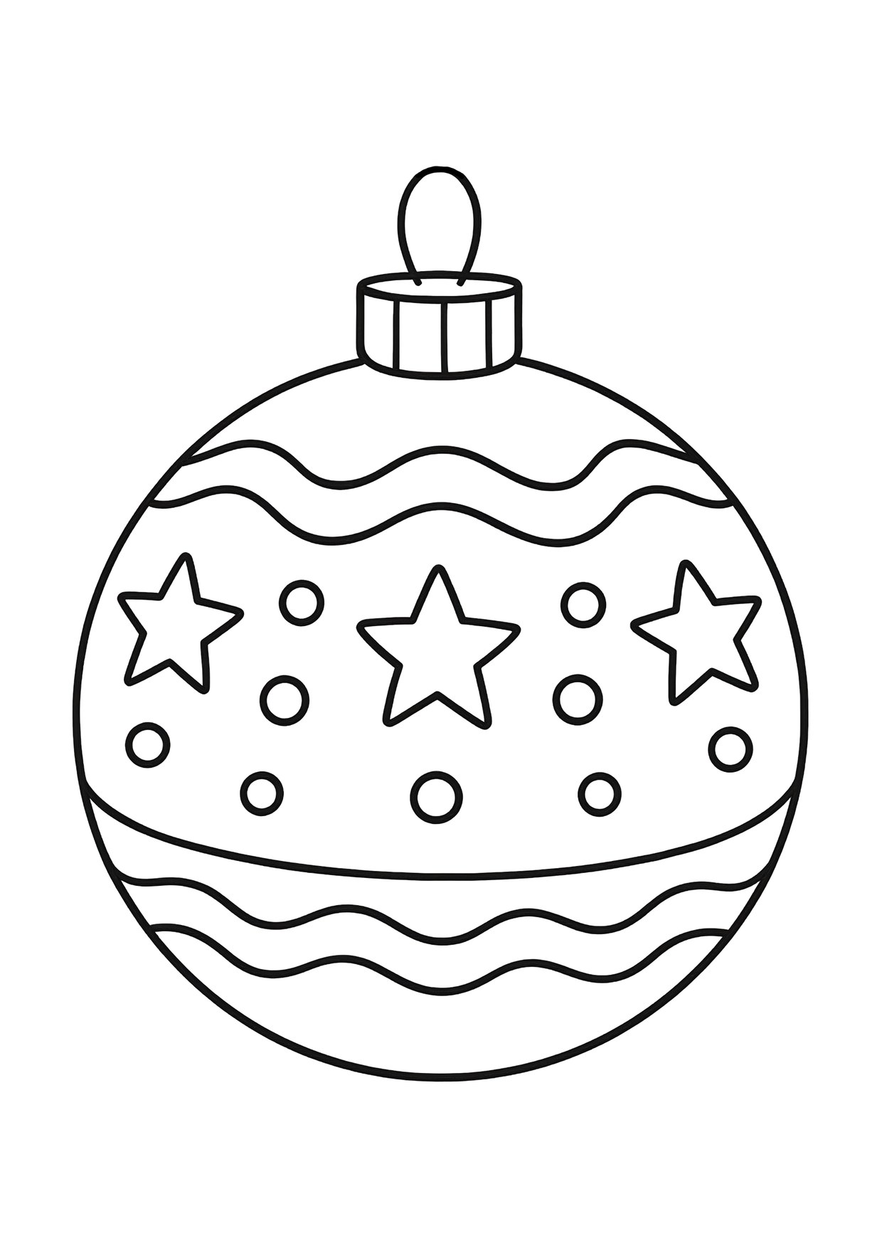Coloriage boule de noel avec etoiles