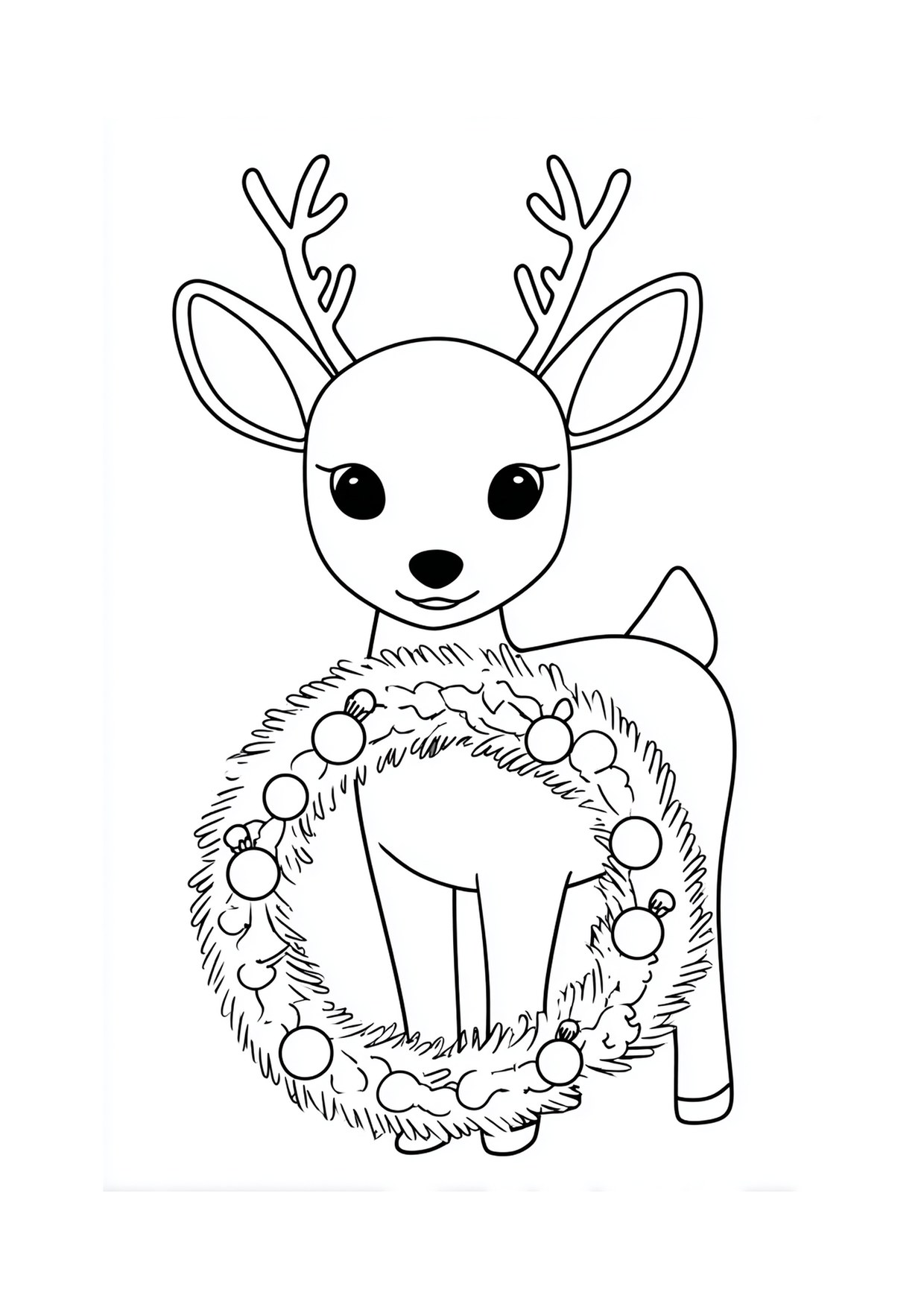 Coloriage faon couronne decoree