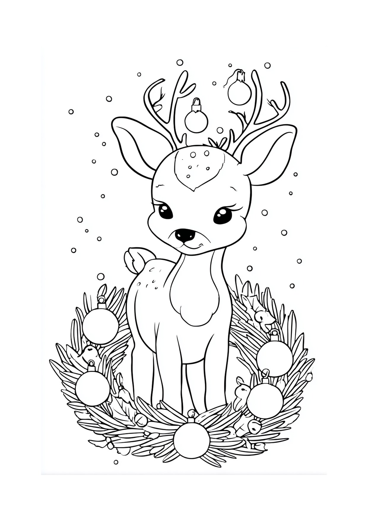 Coloriage faon couronne decoree 3